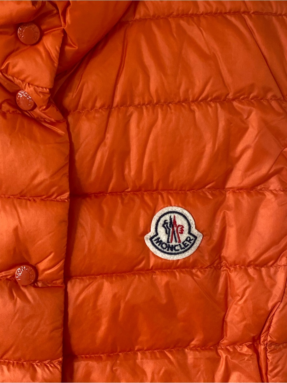 Moncler Longue Saison Orange Down Puffer Vest - Picture 3 of 11